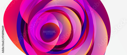 Abstract swirling layers, vibrant pinks, purples, blues. Dynamic composition creates modern background design. Smooth gradients, elegant form.