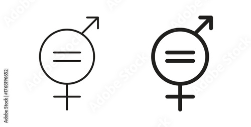 Gender equality icon concept. Logo symbol for web and mobile. Pixel Perfect.