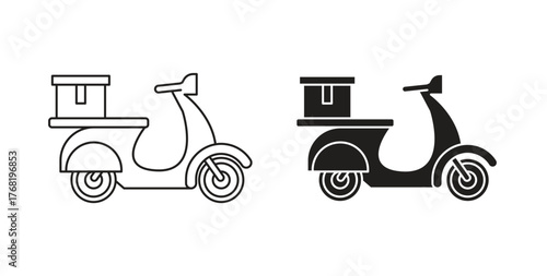 Food delivery icon concept. Logo symbol for web and mobile. Pixel Perfect.