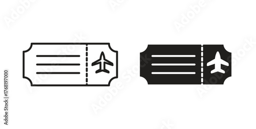 Flight tickets icon concept. Logo symbol for web and mobile. Pixel Perfect.
