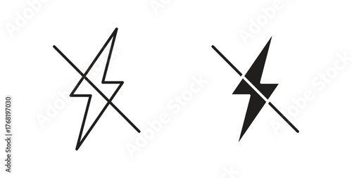 Flash off icon concept. Logo symbol for web and mobile. Pixel Perfect.