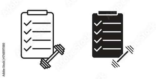 Fitness plan icon concept. Logo symbol for web and mobile. Pixel Perfect.