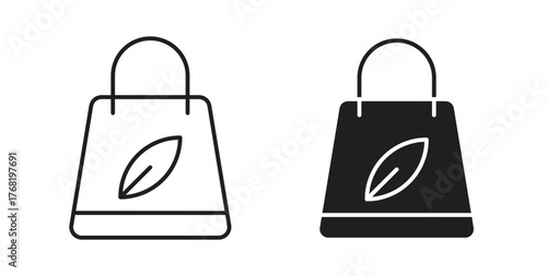 Eco bag icon concept. Logo symbol for web and mobile. Pixel Perfect.