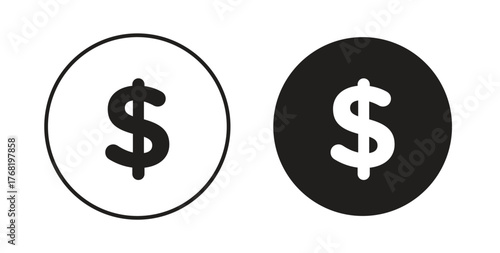 Dollar icon concept. Logo symbol for web and mobile. Pixel Perfect.