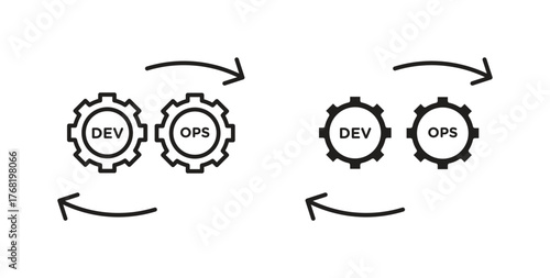 Dev ops icon concept. Logo symbol for web and mobile. Pixel Perfect.