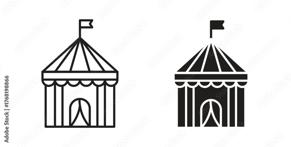 Fototapeta premium Circus tent icon concept. Logo symbol for web and mobile. Pixel Perfect.