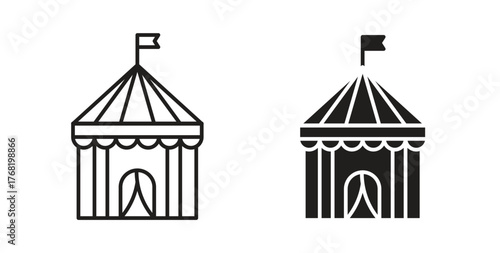 Circus tent icon concept. Logo symbol for web and mobile. Pixel Perfect.