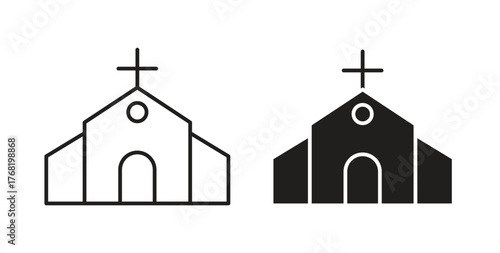 Church icon concept. Logo symbol for web and mobile. Pixel Perfect.