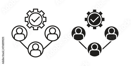 CRM icon concept. Logo symbol for web and mobile. Pixel Perfect.