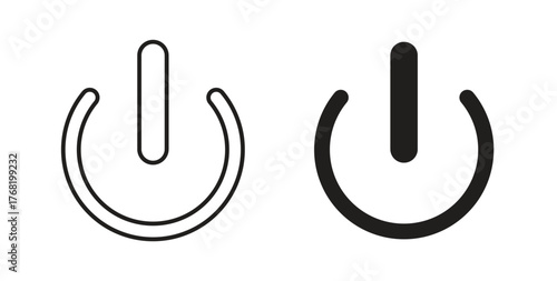 Button on off icon concept. Logo symbol for web and mobile. Pixel Perfect.