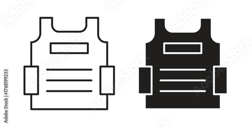 Bulletproof vest icon concept. Logo symbol for web and mobile. Pixel Perfect.