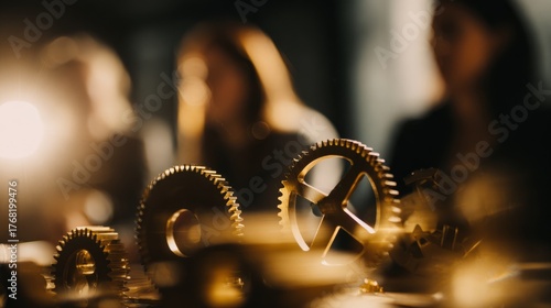 A macroscopic view of the gear set is presented.  Highlight the concept of teamwork