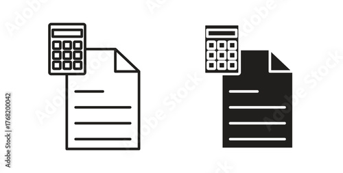 Accounting icon concept. Logo symbol for web and mobile. Pixel Perfect.