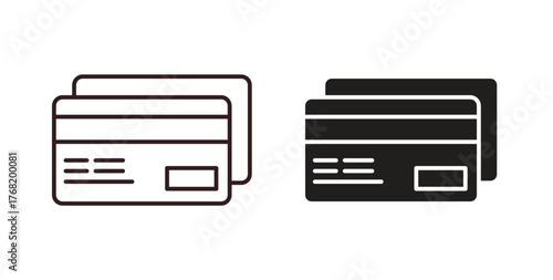 ATM card icon concept. Logo symbol for web and mobile. Pixel Perfect.