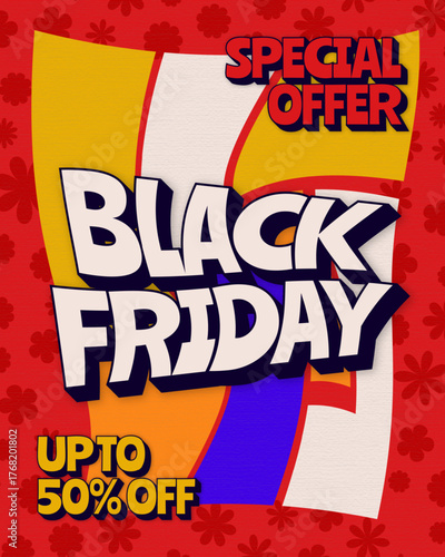 Black Friday sale banner with retro style