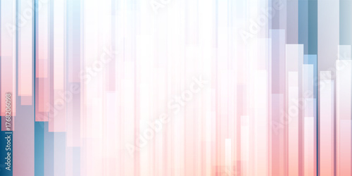 Abstract vector background with vertical layers of gradient rectangles, thick lines in soft peach, pink and blue tones. Modern geometric design for digital, decorative and creative use.
