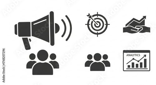 Illustration showcasing business growth, marketing, target audience and analytics representation exactly created with generated ai