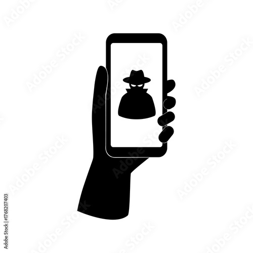 Cyber crime icon, Scammer icon, Flat vector illustration design isolated on white background.