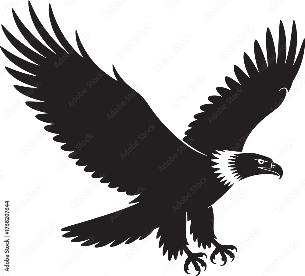 Obraz premium Eagle Silhouette Vector Bird Flying Wild Animal Freedom Design Wildlife Graphic Symbol