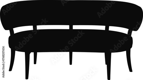 Elegant Bench Silhouette Seating Furniture Modern Design Style Minimalist Indoor Decor