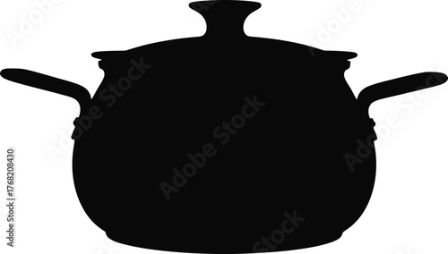 Stockpot Silhouette Pot Lid Cookware Utensil Cooking Kitchen Culinary Domestic