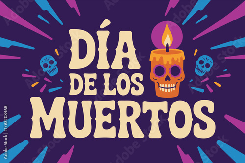 Día de los Muertos Candle Celebration Mexican Tradition Poster Design