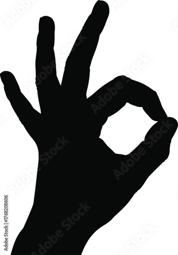 Silhouette Hand Gesture Indicating Approval Okay Acceptance Agreeing Fine Success Complete