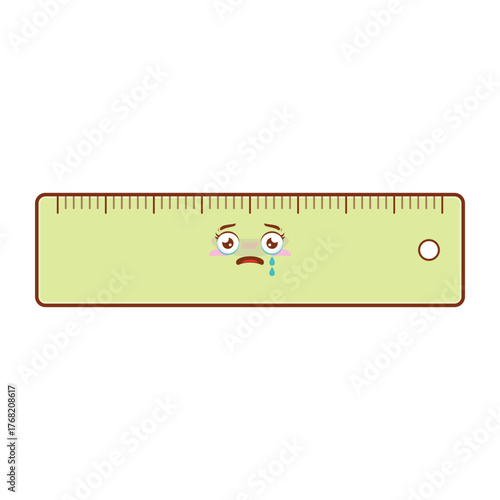 ruler scared face cartoon cute