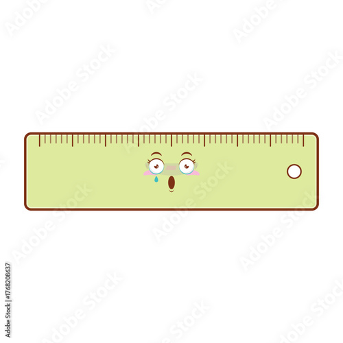 ruler scared face cartoon cute