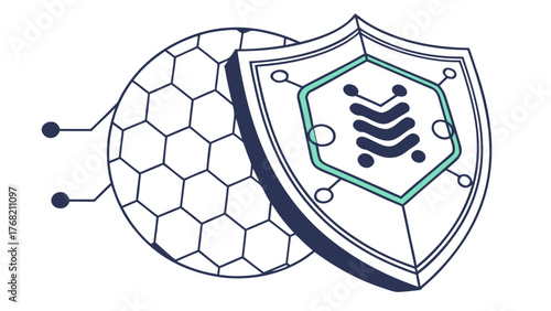 Cybersecurity shield protection data security network security privacy antivirus firewall internet security concept