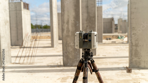 Geodetic Instrument Laser Scanner At Construction Site