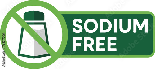 Sodium free label with salt shaker icon 