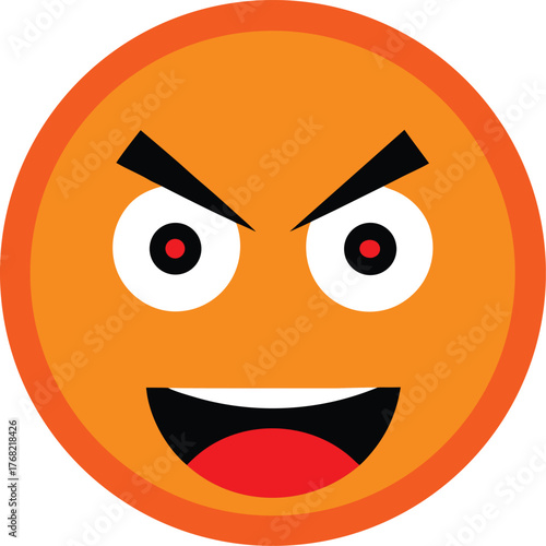 Expressive angry face emoji icon with vibrant colors