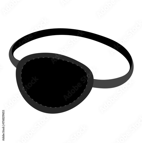 Black Eye Patch Illustration Isolated on White Background