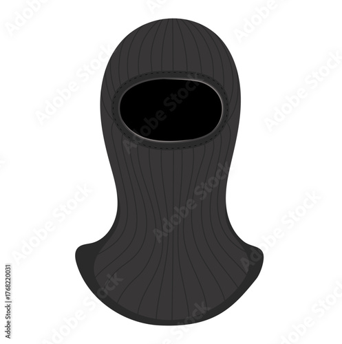 Black Balaclava Mask Illustration Isolated on White Background