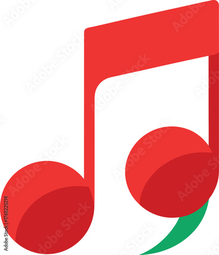 Simple music note emoji icon on white background