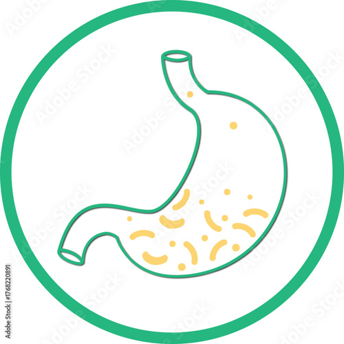 probiotics and stomach symbol