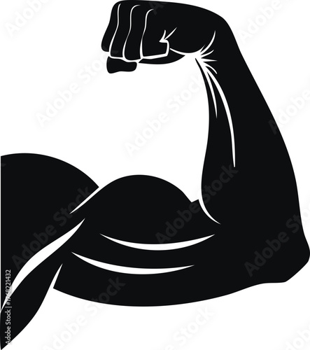 Biceps muscle symbol of strength, power, fitness, bodybuilding, and healthy lifestyle concept