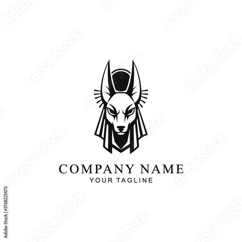 Black and white logo featuring the head of Anubis, the Egyptian god of the afterlife.