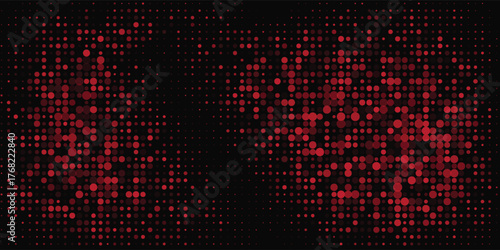 Wallpaper Mural Red Dot Wave Background. Technology Banner. Vector Illustration. Abstract Business Wallpaper Torontodigital.ca