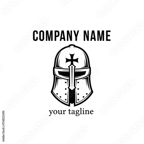 A medieval knight's helmet with a cross emblem, symbolizing strength and heritage.