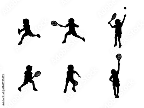  テニス男子シルエットイラスト