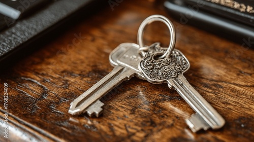 Elegant antique keys resting on a rich, textured wooden surface evoke feelings of home, security, and access for real estate, travel, and lifestyle themes