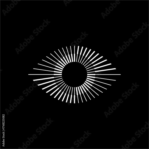 A futuristic, professional minimalist eye with a radial, segmented pattern. It symbolizes deep insights, data surveillance, and a modern commitment to high-tech clarity and detailed observation.