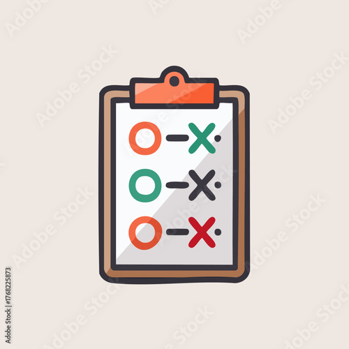 Tic Tac Toe Game Strategy on Clipboard.