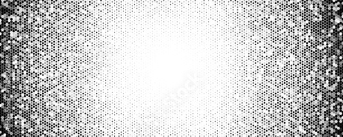 Medtech Biotech Background Pattern Texture, Hexagon Dot Halftone Frame With Bright Center Copy Space, Clean Scientific BG Backdrop Wallpaper For Labs, Reports And Healthcare Apps. Vector Illustration