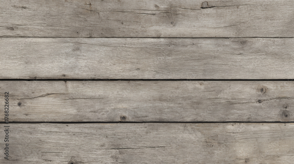 Fototapeta premium Weathered gray wooden planks texture background with horizontal grain and subtle imperfections for rustic design