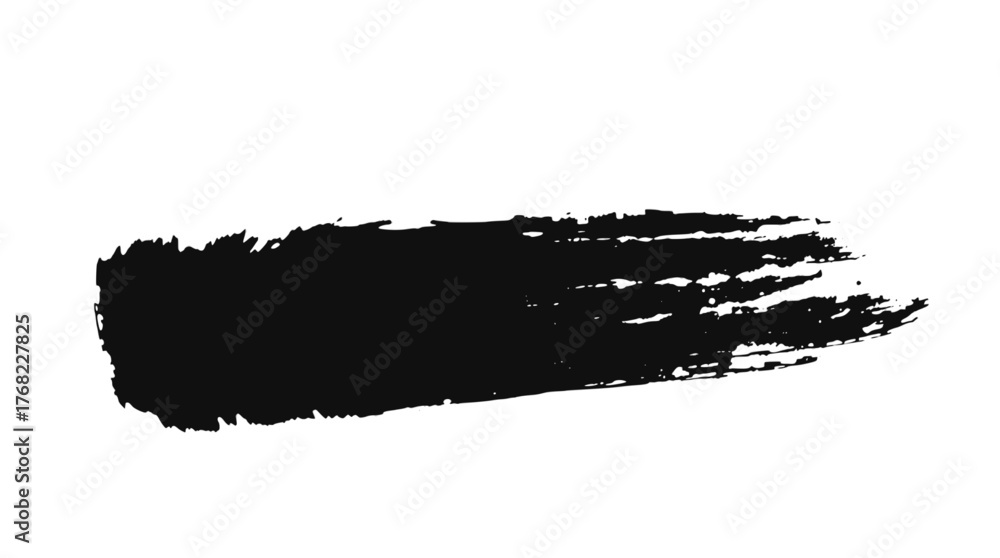 Fototapeta premium Black paint brush stroke for design element use case