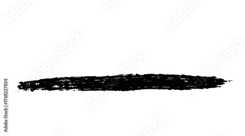 Single black paint brush stroke for design element use cases