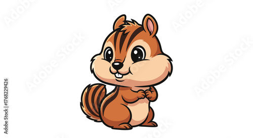 Adorable chipmunk cartoon character with a cute expression perfect for kids design